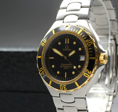 Vintage OMEGA Seamaster Professional 200M Black Gold 36mm Qz Vintage OMEGA Seamaster Professional 200M Black Gold 36mm Qz