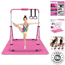 Adjustable Folding Gymnastics Bars for Kids Safe Sturdy Training Solution