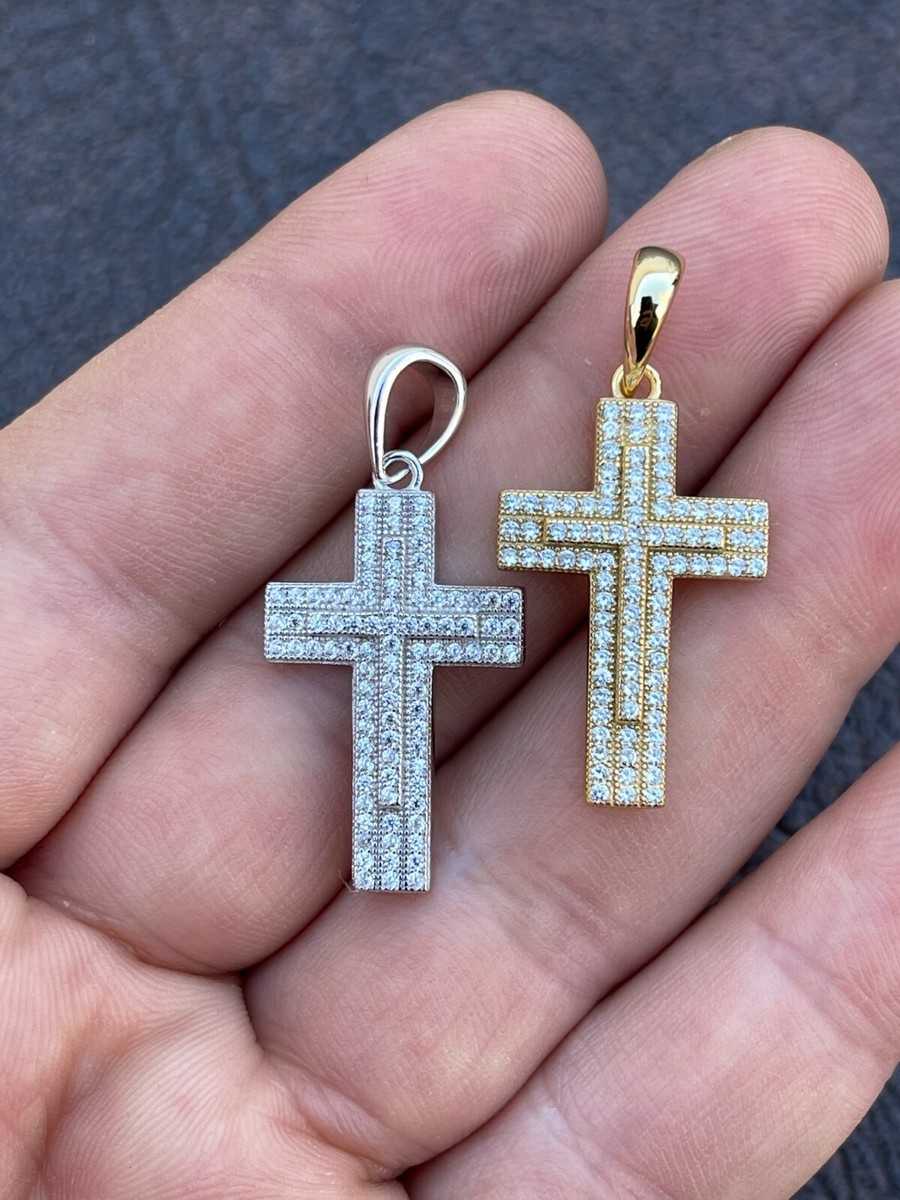 Real 925 Sterling Silver Or Gold Plated Cross Crucifix Pendant