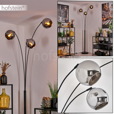 3-flammige Schlaf Wohn Zimmer Raum Leuchte Chromfarben Steh Stand Lampe Schalter