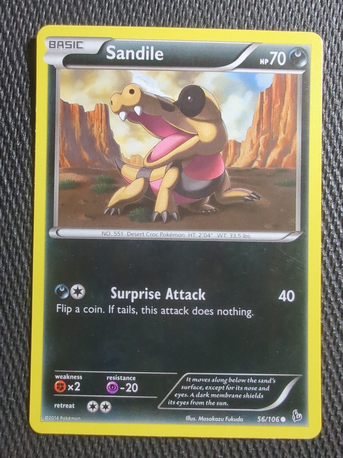 Pokémon TCG Sandile Flashfire 56 Common NM