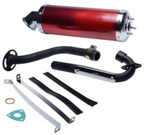 Silenziatore rosso impianto di scarico collettore di scarico per Quad ATV BASHAN HASSAN 200 250