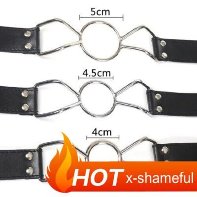 Gags Breathable double O Ring Ball Mouth Gags Fetishs women men Leather Oral