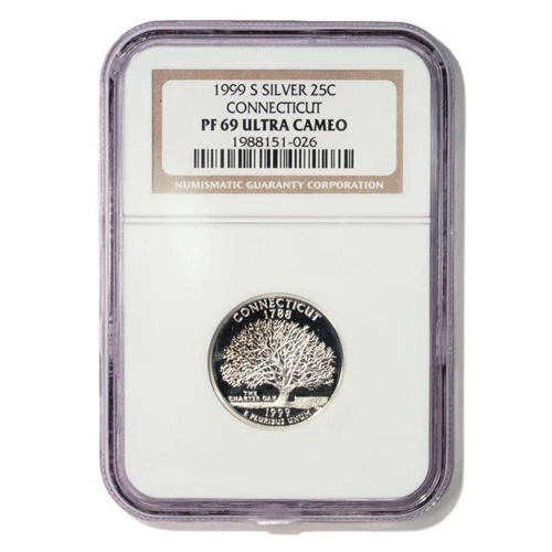 USA Connecticut State Quarter 1999 S Silver Proof NGC PF 69 Ultra Cameo