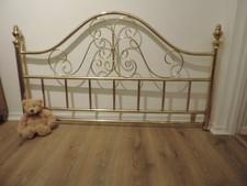 Edwardian Scrollwork Design Gold Coloured Metal Easyfit King Size Headboard.