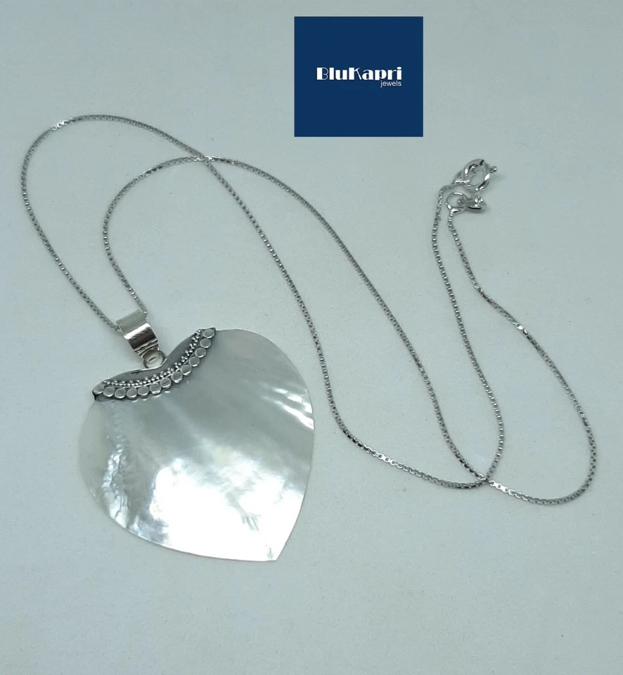 Collana Donna  in Argento 925 MERAVIGLIOSO Cuore madreperla - Immagine 4 di 4