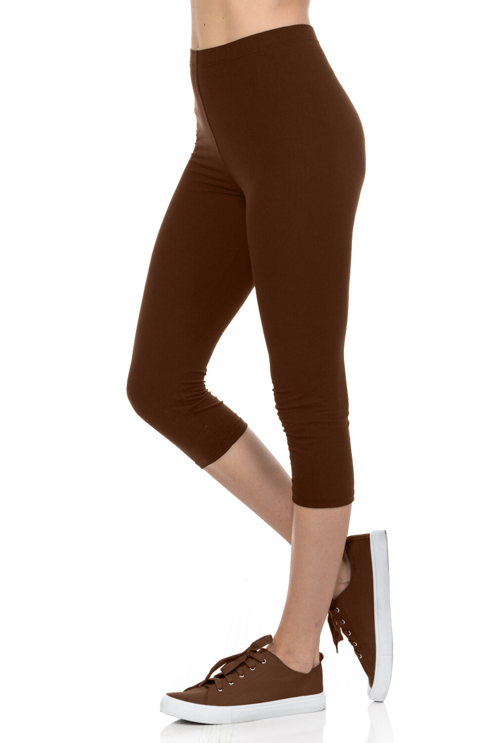 Women's Leggings Plus Size Capri BROWN Premium Soft Cropped Leggings  (XL-3XL) | eBay
