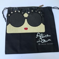 Alice Olivia Stace Face Large Zip Pouch Leather Purse Alice Olivia Stace Face Large Zip Pouch Leather Purse