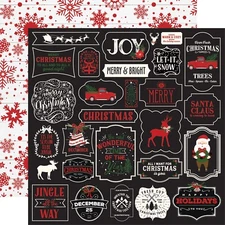 2 Sheets Echo Park A LUMBERJACK CHRISTMAS 12x12 Cardstock - Jingle All The Way