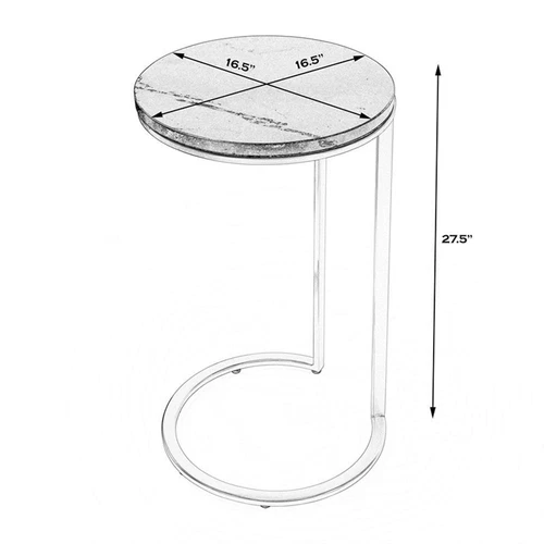 Butler Specialty Transitional Shounderia Marble Accent Table In Black And Gold - Picture 5 of 9