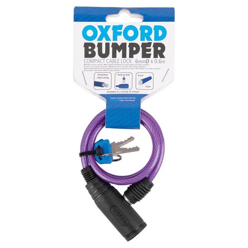 Parachoques Oxford Casco Motocicleta Cable Bloqueo Scooter Bicicleta 6 mm x 600 mm Púrpura - Imagen 8 de 9