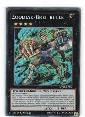 Yugioh ZOODIAK-BREITBULLE , mp17-de206 Secret Rare deutsch Near Mint 1. Auflage