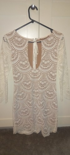 STUNNING FOR LOVE & LEMONS WHITE LACE/CROCHET FULLY LINED DRESS. XS. UK 8 - Picture 5 of 11