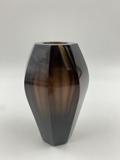 Vaso soprammobile MOSER taglio a buccia colore marrone viola  vintage