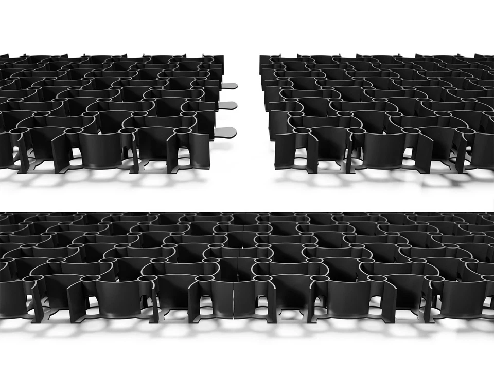 6x Rasengitter 50x50cm schwarz Kies Waben Rasen Steine Paddock Platten Matten - Bild 4 von 4