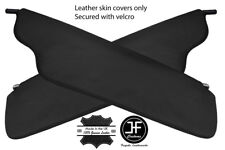 BLACK TOP GRAIN LEATHER 2X SUN VISOR COVERS FOR DATSUN 240Z 260Z 280Z 1970-1978