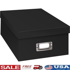 Heavy Duty Black Photo Storage Box Stackable Acid Free Holds 1100 Photos New