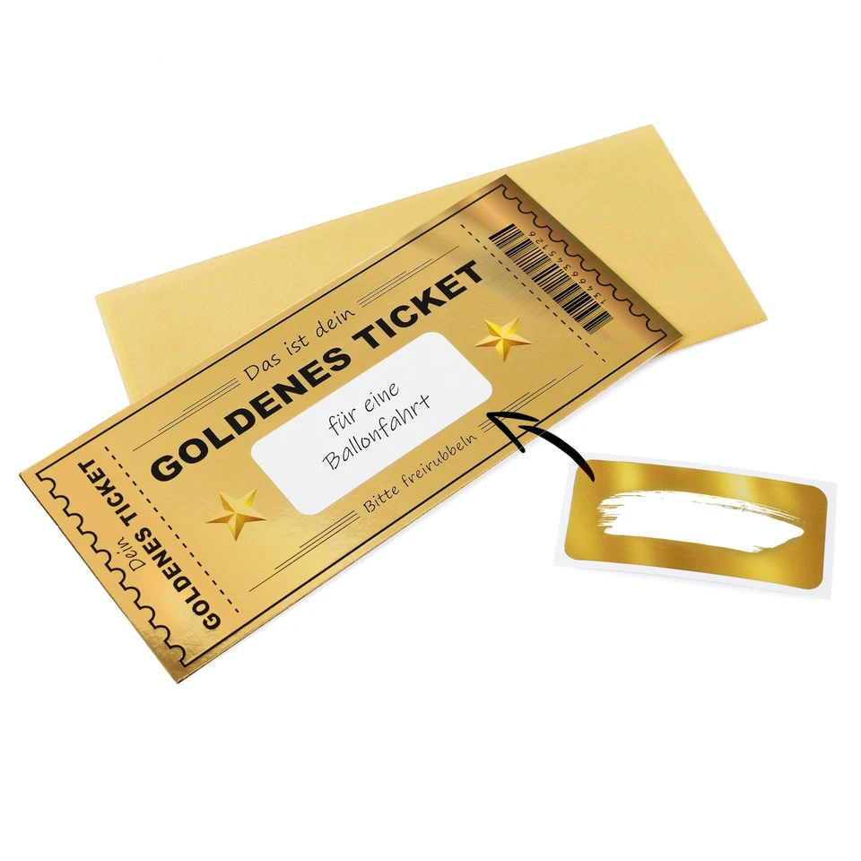 Biglietto d oro con superficie da grattare Buono personalizzato da compilare - Immagine 2 di 4