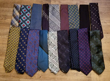 Lot 18 Vintage Men Neckties BLUE TONES Polka Dot Variety Designer Sizes Wearable