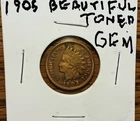 NICE TONED  1905  INDIAN HEAD CENT / PENNY. SHARP LIBERTY , MUST SEE !