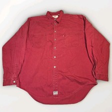 Vintage 90s Levi s Jeanswear Red Tab Button Up Red Denim Shirt Mens XL Deadstock