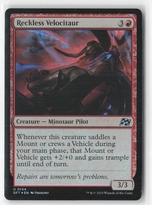 Reckless Velocitaur 144 Uncommon Aetherdrift Magic: The Gathering Foil Near Mint