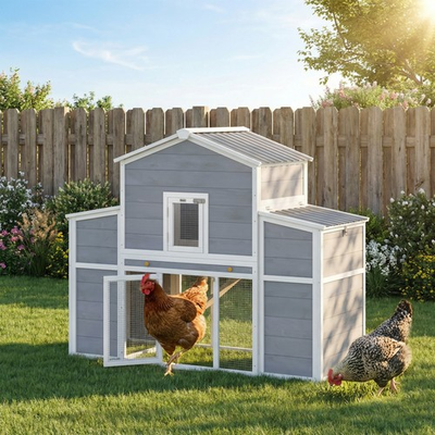 #ad #ad PawHut 66.5quot; Large Chicken Coop Wooden Chicken House with 2 Nesting Boxes $189.99