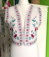 Zara bestickte Weste – Größe XL – Boho / Ethno Stil – Baumwolle