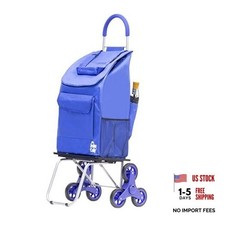 Stair Climber Bigger Trolley Dolly Shopping Grocery Foldable Cart Condo Blue