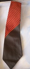 Christian Dior Original Tie Black Orange Red Dots Silk Made In USA & Italy