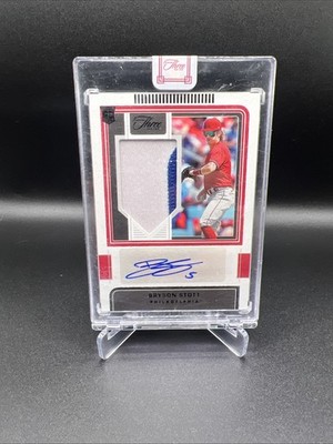 2022 Panini Three And Two Bryson Stott Rookie Jersey Autographs Patch Black /7