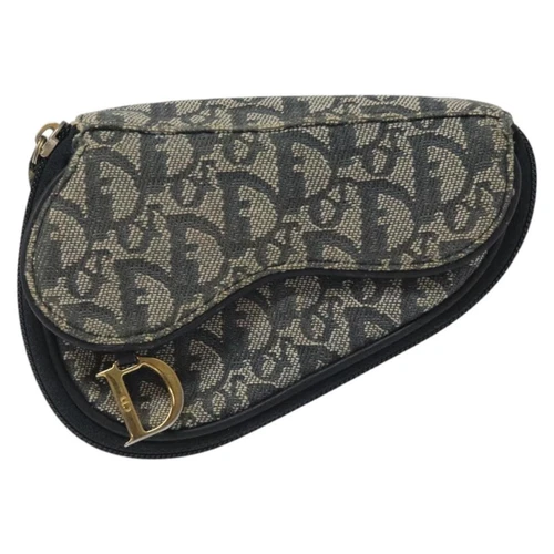 Sac pochette toile marine Dior selle authentique