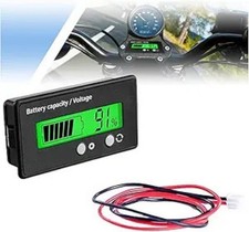 Battery Capacity Voltage Monitor with Alarm, LCD Display Gauge Indicator for 12V