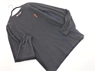 BEN DAVIS Embroidery Cut & Sew Gray Size L Men's Used Japan