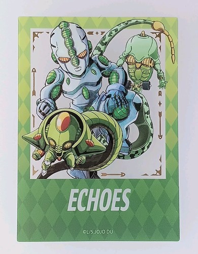 Echoes JoJo's Bizarre Adventure Clear Photo Card, Gold Foil Stamped - Picture 1 of 4