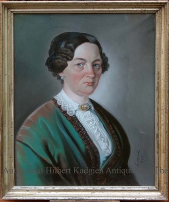 SCHLOTTERBECK ''Portrait der Sofia Rosine zum Tobel verh. Frick'' Pastellbild 1853
