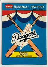 Los Angeles Dodgers 1989 Fleer Baseball Team Logo/Home Sticker