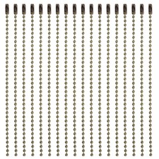 20Pcs 3 Inch Ball Bead Chain, Stainless Steel Ball Chain with Connectors, Bronze