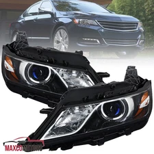 Jet Black Projector Headlight Fits 2014-2020 Chevy Impala Lamps Left+Right 14-20