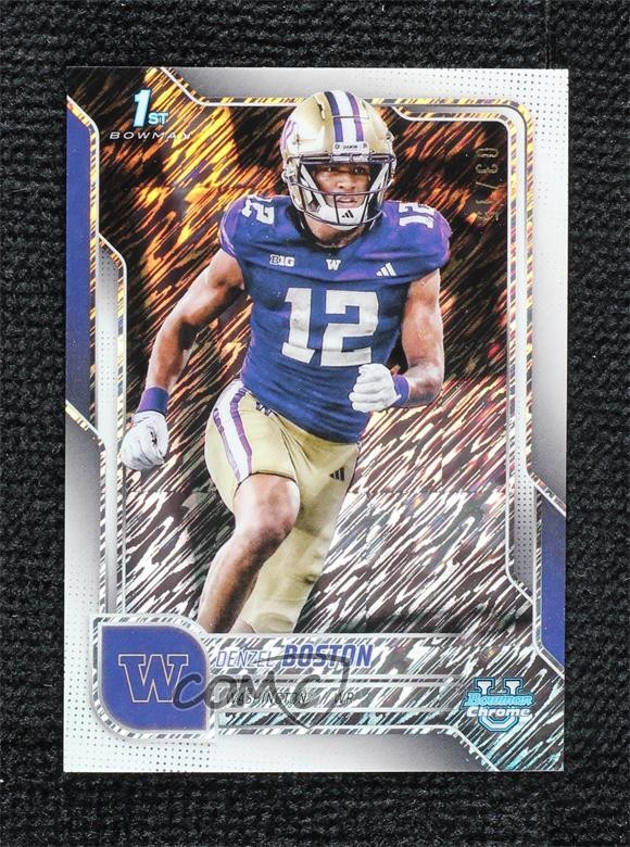 2025 Bowman U Chrome White Shimmer Refractor 3/15 Denzel Boston #34 0p92