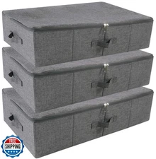 iwill CREATE PRO Folding Washable Rigid Underbed Storage Boxes with Zip Lid f