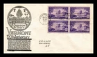 US COVER VERMONT 150TH ANNIVERSARY FDC SCOTT 903 BLOCK OF 4 ANDERSON CACHET