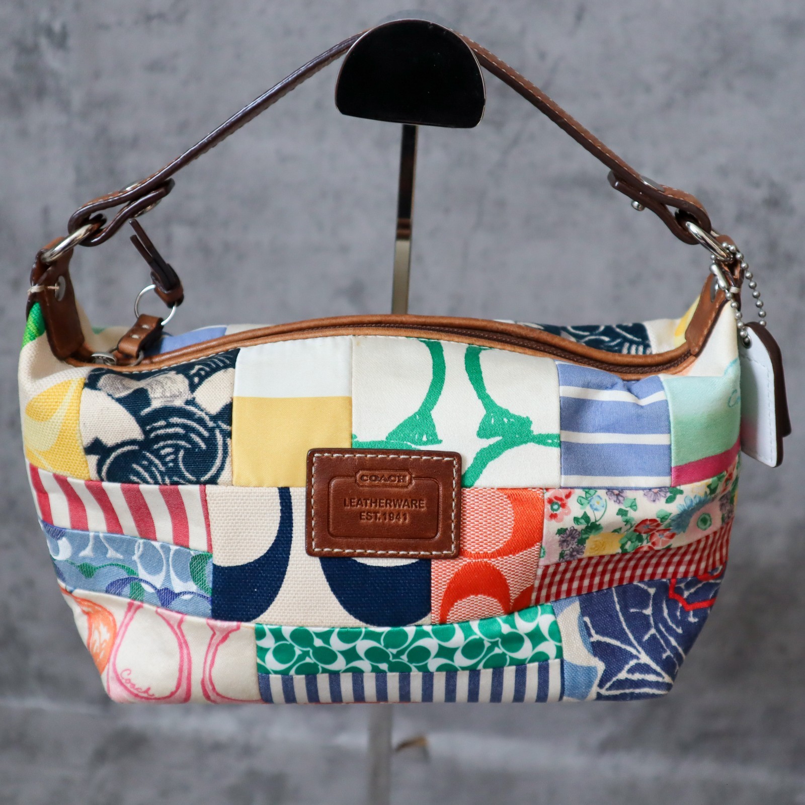 COACH Patchwork Logo Pouch Multicolor Leather Can… - image 1