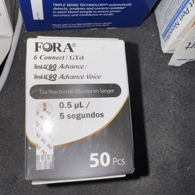 50 FORA 6 Connect Test N Go Advance Voice 2 Blood Glucose Test Strips - EXP2027