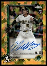 2025 Topps Chrome Sapphire Rookie Autographs Sapphire Nick Kurtz #RA-KU card