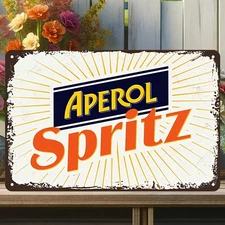 Vintage Aperol Spritz Prosecco Frameless Tin Metal Signs Home Décor 8x12 