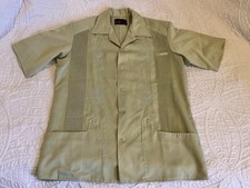 Vintage Euan Guayabera Shirt - Merida Yucatan, Mexico Green