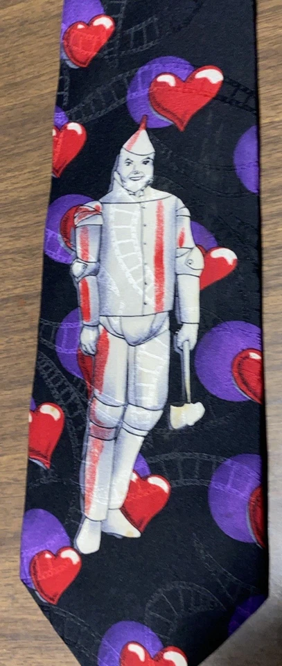 Corbata Tin Woodman Corazón Rojo Negro Púrpura Wh Mago de Oz Película Americana Clásica Foto 3 de 4