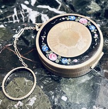 Antique Guilloche & Enamel Compact & Ring