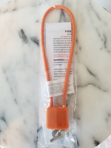  LOCKDOWN 15 Inch Cable Gun Lock Orange 2 Keys - Picture 4 of 4